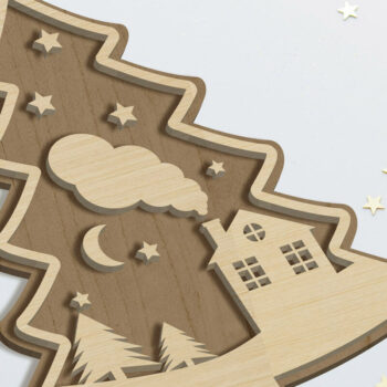 Intra απο ξύλο plywood Χρώμα wenge 3mm-4mm πάχος - Διακόσμηση Χριστουγεννιάτικου Δέντρου, πολλαπλών στρώσεων Δίασταση 4x4 cm INTRAFABR-75915331 - Image 3