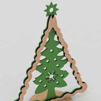 Intra απο ξύλο plywood Χρώμα wenge 3mm-4mm πάχος - Διακόσμηση Χριστουγεννιάτικου Δέντρου, Noel Standing Tree Δίασταση 30x20 cm INTRAFABR-75915346 - Image 2