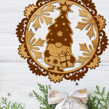 Intra απο ξύλο plywood Χρώμα wenge 3mm-4mm πάχος - Διακόσμηση χριστουγεννιάτικου δέντρου με πρότυπο Gnome Δίασταση 6x4 cm INTRAFABR-75915380 - Image 1