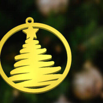 Intra απο ξύλο plywood  Χρώμα wenge 3mm-4mm πάχος - Στολίδι Χριστουγεννιάτικου Δέντρου Δίασταση 5x4 cm INTRAFABR-74437153 - Image 2