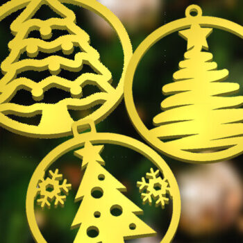 Intra απο ξύλο plywood  Χρώμα wenge 3mm-4mm πάχος - Στολίδι Χριστουγεννιάτικου Δέντρου 3 σε 1 Δίασταση 6x6 cm INTRAFABR-75901555 - Image 2