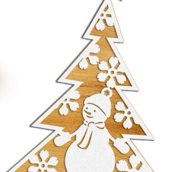 Intra απο ξύλο plywood  Χρώμα wenge 3mm-4mm πάχος - Στολισμός Χριστουγεννιάτικου Δέντρου με Χιονάνθρωπο Δίασταση 6x7 cm INTRAFABR-81828600 - Image 3