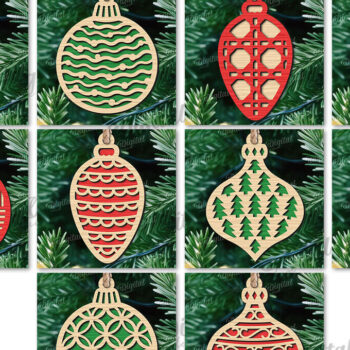 Intra απο ξύλο plywood Χρώμα wenge 3mm-4mm πάχος - Πακέτο Laser Διακοσμήσεις Χριστουγεννιάτικου Δέντρου Δίασταση 15x15 cm INTRAFABR-81130687 - Image 2