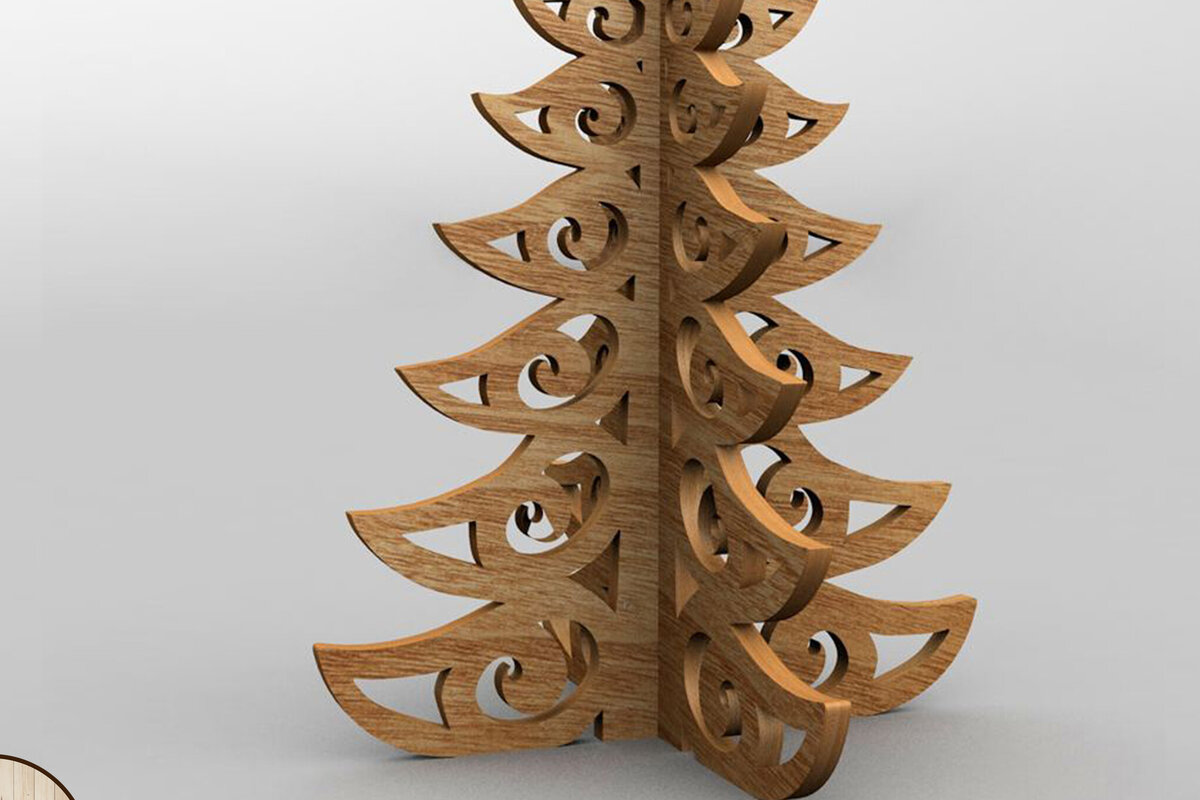 Intra απο ξύλο plywood  Χρώμα wenge 3mm-4mm πάχος - Διακοσμητικό τρισδιάστατο μοντέλο Χριστουγεννιάτικου Δέντρου Δίασταση 39x39 cm INTRAFABR-76148130