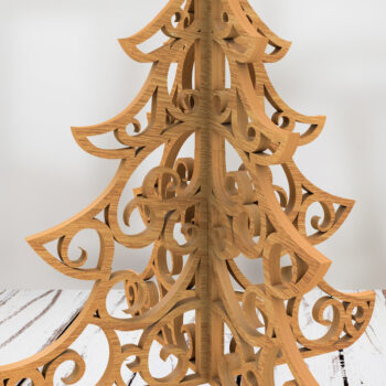 Intra απο ξύλο plywood  Χρώμα wenge 3mm-4mm πάχος - Διακοσμητικό τρισδιάστατο μοντέλο Χριστουγεννιάτικου Δέντρου Δίασταση 39x39 cm INTRAFABR-76148130 - Image 2