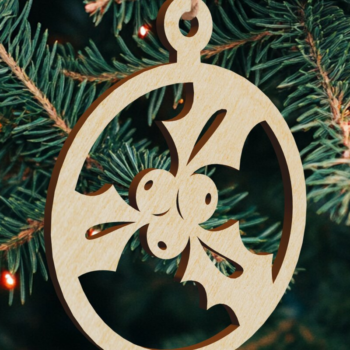 Intra απο ξύλο plywood  Χρώμα wenge 3mm-4mm πάχος - Διακοσμητικό στολίδι Χριστουγεννιάτικου Δέντρου Δίασταση 6x7 cm INTRAFABR-103857647 - Image 2