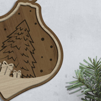 Intra απο ξύλο plywood  Χρώμα wenge 3mm-4mm πάχος - Διακοσμητικό παιχνίδι Χριστουγεννιάτικου Δέντρου Δίασταση 4x4 cm INTRAFABR-103581582 - Image 2