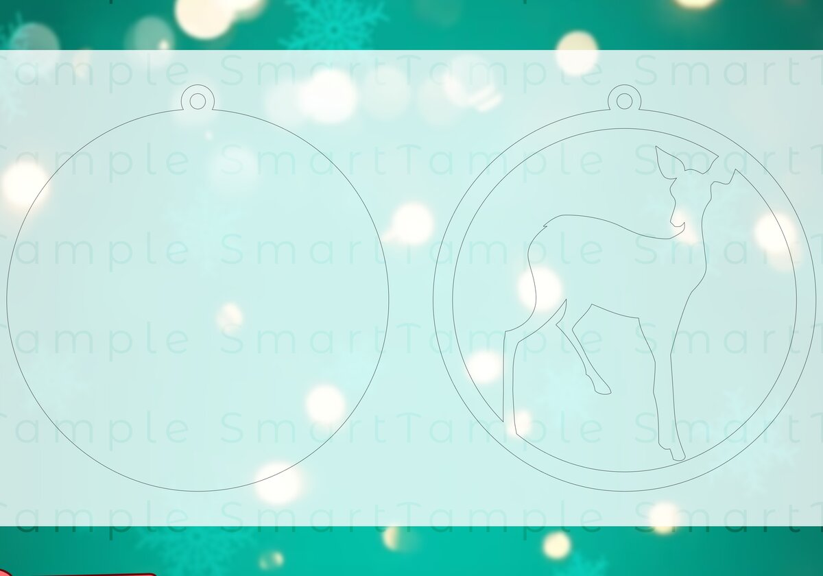 Intra απο ξύλο plywood  Χρώμα wenge 3mm-4mm πάχος - Χριστουγεννιάτικο δέντρο στολίδι ελάφια Δίασταση 6x6 cm INTRAFABR-18482087