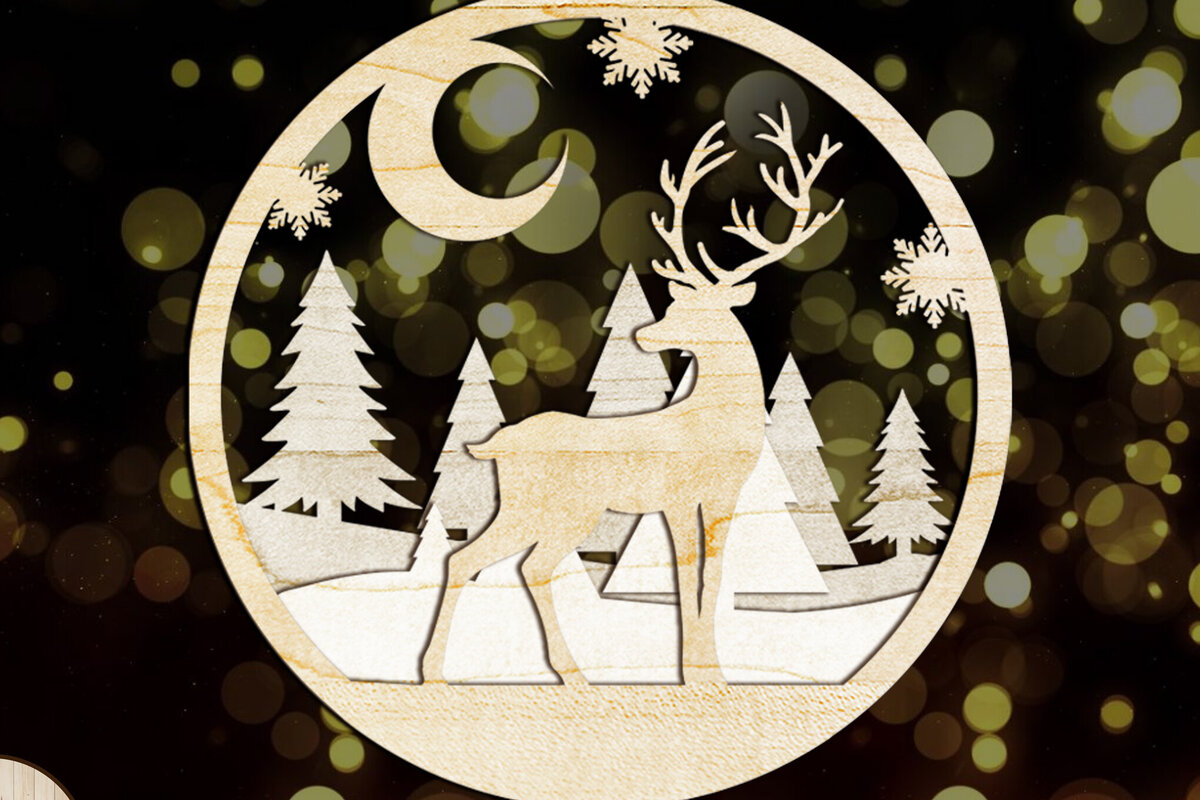 Intra απο ξύλο plywood  Χρώμα wenge 3mm-4mm πάχος - Χριστουγεννιάτικο Δέντρο Ελάφια Παιχνίδι, Στολίδι Δίασταση 4x4 cm INTRAFABR-125121174