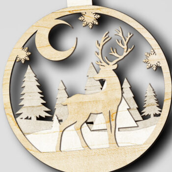 Intra απο ξύλο plywood  Χρώμα wenge 3mm-4mm πάχος - Χριστουγεννιάτικο Δέντρο Ελάφια Παιχνίδι, Στολίδι Δίασταση 4x4 cm INTRAFABR-125121174 - Image 2