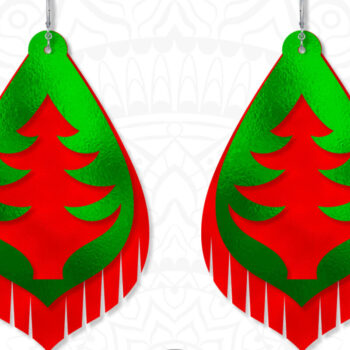 Intra απο ξύλο plywood  Χρώμα wenge 3mm-4mm πάχος - Σκουλαρίκι Χριστουγεννιάτικου Δέντρου Δίασταση 3x3 cm INTRAFABR-28658197 - Image 4