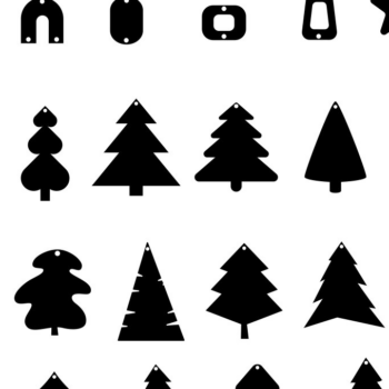 Intra απο ξύλο plywood  Χρώμα wenge 3mm-4mm πάχος - Πακέτο Χριστουγεννιάτικων Σκουλαρίκια Δίασταση 3x3 cm INTRAFABR-106070283 - Image 1