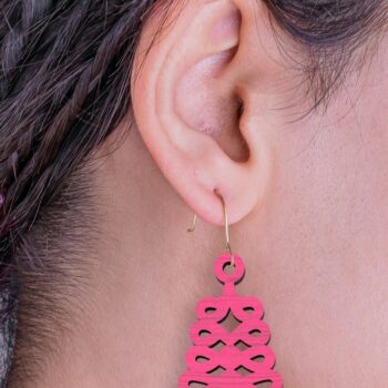 Intra απο ξύλο plywood  Χρώμα wenge 3mm-4mm πάχος - Χριστουγεννιάτικα σκουλαρίκια ή στολίδια Δίασταση 3x3 cm INTRAFABR-124402695 - Image 3