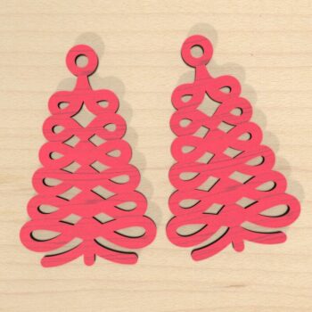 Intra απο ξύλο plywood  Χρώμα wenge 3mm-4mm πάχος - Χριστουγεννιάτικα σκουλαρίκια ή στολίδια Δίασταση 3x3 cm INTRAFABR-124402695 - Image 6