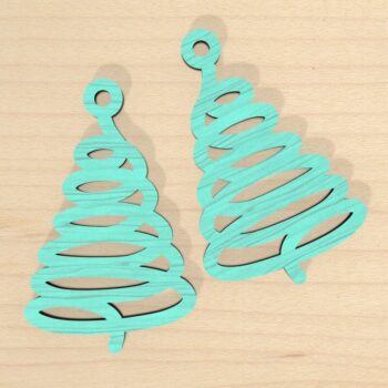 Intra απο ξύλο plywood  Χρώμα wenge 3mm-4mm πάχος - Χριστουγεννιάτικα σκουλαρίκια ή στολίδια Δίασταση 3x3 cm INTRAFABR-124402695 - Image 7