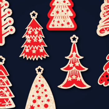 Intra απο ξύλο plywood Χρώμα wenge 3mm-4mm πάχος - Πακέτο ετικετών χριστουγεννιάτικου δέντρου Δίασταση 6x6 cm INTRAFABR-104288162 - Image 2