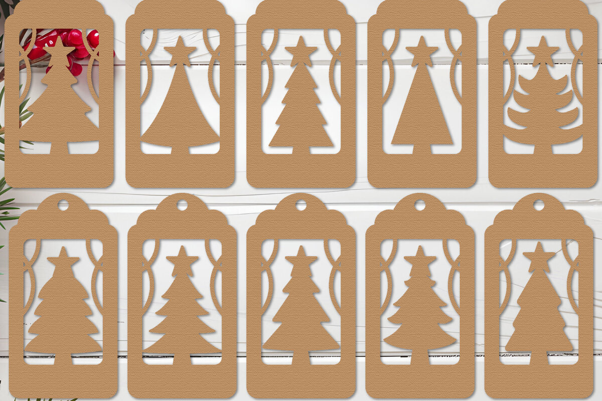 Intra απο ξύλο plywood  Χρώμα wenge 3mm-4mm πάχος - Πακέτο κοπής με λέιζερ με ετικέτα δώρου Χριστουγεννιάτικου δέντρου Δίασταση 30x20 cm INTRAFABR-107979558