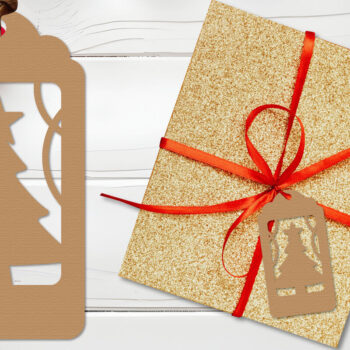 Intra απο ξύλο plywood  Χρώμα wenge 3mm-4mm πάχος - Πακέτο κοπής με λέιζερ με ετικέτα δώρου Χριστουγεννιάτικου δέντρου Δίασταση 30x20 cm INTRAFABR-107979558 - Image 2