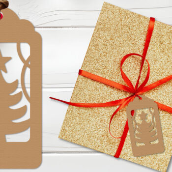 Intra απο ξύλο plywood  Χρώμα wenge 3mm-4mm πάχος - Πακέτο κοπής με λέιζερ με ετικέτα δώρου Χριστουγεννιάτικου δέντρου Δίασταση 30x20 cm INTRAFABR-107979558 - Image 6