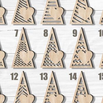 Intra απο ξύλο plywood  Χρώμα wenge 3mm-4mm πάχος - Χριστουγεννιάτικο Δέντρο Ετικέτες Δώρο Δέντρο Δίασταση 15x15 cm INTRAFABR-108395982 - Image 4