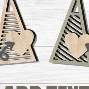 Intra απο ξύλο plywood  Χρώμα wenge 3mm-4mm πάχος - Χριστουγεννιάτικο Δέντρο Ετικέτες Δώρο Δέντρο Δίασταση 15x15 cm INTRAFABR-108395982 - Image 5