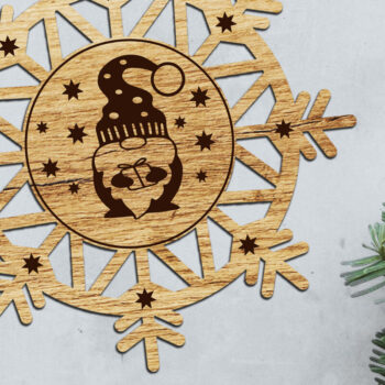 Intra απο ξύλο plywood  Χρώμα wenge 3mm-4mm πάχος - Στολίδι Χριστουγεννιάτικου Δέντρου Gnome Δίασταση 4x4 cm INTRAFABR-73839641 - Image 2