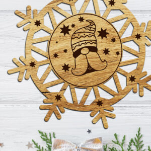 Intra απο ξύλο plywood  Χρώμα wenge 3mm-4mm πάχος - Στολίδι Χριστουγεννιάτικου Δέντρου Gnome Δίασταση 4x4 cm INTRAFABR-107897964