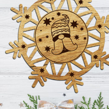 Intra απο ξύλο plywood  Χρώμα wenge 3mm-4mm πάχος - Στολίδι Χριστουγεννιάτικου Δέντρου Gnome Δίασταση 4x4 cm INTRAFABR-107897964 - Image 1