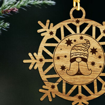 Intra απο ξύλο plywood  Χρώμα wenge 3mm-4mm πάχος - Στολίδι Χριστουγεννιάτικου Δέντρου Gnome Δίασταση 4x4 cm INTRAFABR-107897964 - Image 2