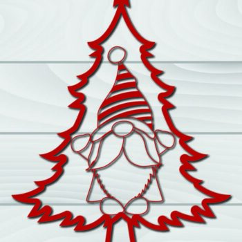 Intra απο ξύλο plywood  Χρώμα wenge 3mm-4mm πάχος - Χριστουγεννιάτικο δέντρο Gnome Paper Cut 3d Δίασταση 1200x1200 cm INTRAFABR-107976403 - Image 1