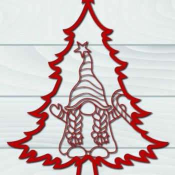 Intra απο ξύλο plywood Χρώμα wenge 3mm-4mm πάχος - Χριστουγεννιάτικο δέντρο Gnome Paper Cut 3d Δίασταση 1200x1200 cm INTRAFABR-79478261 - Image 1