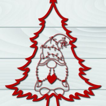 Intra απο ξύλο plywood  Χρώμα wenge 3mm-4mm πάχος - Χριστουγεννιάτικο δέντρο Gnome Paper Cut 3d Δίασταση 1200x1200 cm INTRAFABR-35491343 - Image 1