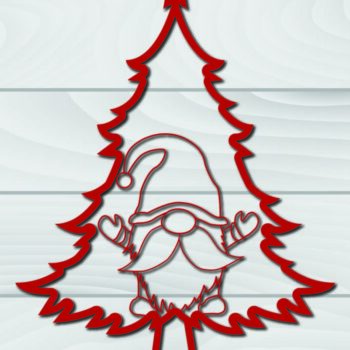 Intra απο ξύλο plywood Χρώμα wenge 3mm-4mm πάχος - Χριστουγεννιάτικο δέντρο Gnome Paper Cut 3d Δίασταση 1200x1200 cm INTRAFABR-106062280 - Image 1