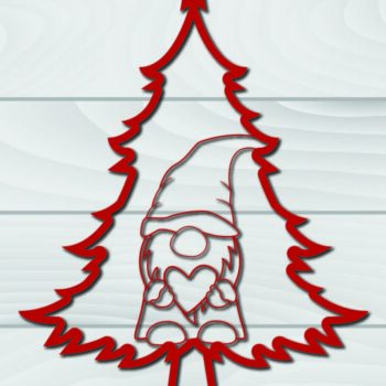 Intra απο ξύλο plywood  Χρώμα wenge 3mm-4mm πάχος - Χριστουγεννιάτικο δέντρο Gnome Paper Cut 3d Δίασταση 1200x1200 cm INTRAFABR-80254573 - Image 1