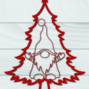 Intra απο ξύλο plywood Χρώμα wenge 3mm-4mm πάχος - Χριστουγεννιάτικο δέντρο Gnome Paper Cut 3d Δίασταση 1200x1200 cm INTRAFABR-125444115 - Image 1