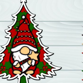 Intra απο ξύλο plywood Χρώμα wenge 3mm-4mm πάχος - Χριστουγεννιάτικο δέντρο Gnome Paper Cut 3d Δίασταση 1200x1200 cm INTRAFABR-104685466 - Image 1