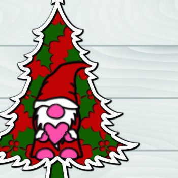 Intra απο ξύλο plywood Χρώμα wenge 3mm-4mm πάχος - Χριστουγεννιάτικο δέντρο Gnome Paper Cut 3d Δίασταση 1200x1200 cm INTRAFABR-102203109 - Image 1