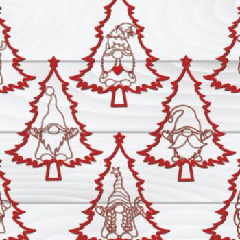 Intra απο ξύλο plywood Χρώμα wenge 3mm-4mm πάχος - Χριστουγεννιάτικο δέντρο Gnome Paper Cut 3d Bu Δίασταση 1200x1200 cm INTRAFABR-107661588 - Image 1