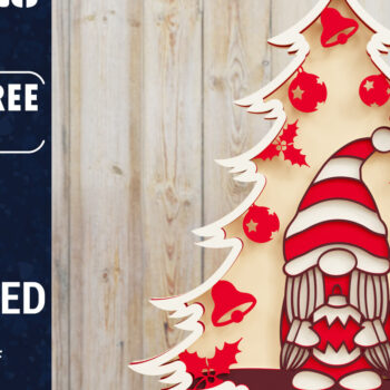 Intra απο ξύλο plywood  Χρώμα wenge 3mm-4mm πάχος - Χριστουγεννιάτικου Δέντρου Gnome PaperCut Δίασταση 1500x1500 cm INTRAFABR-103994901 - Image 1