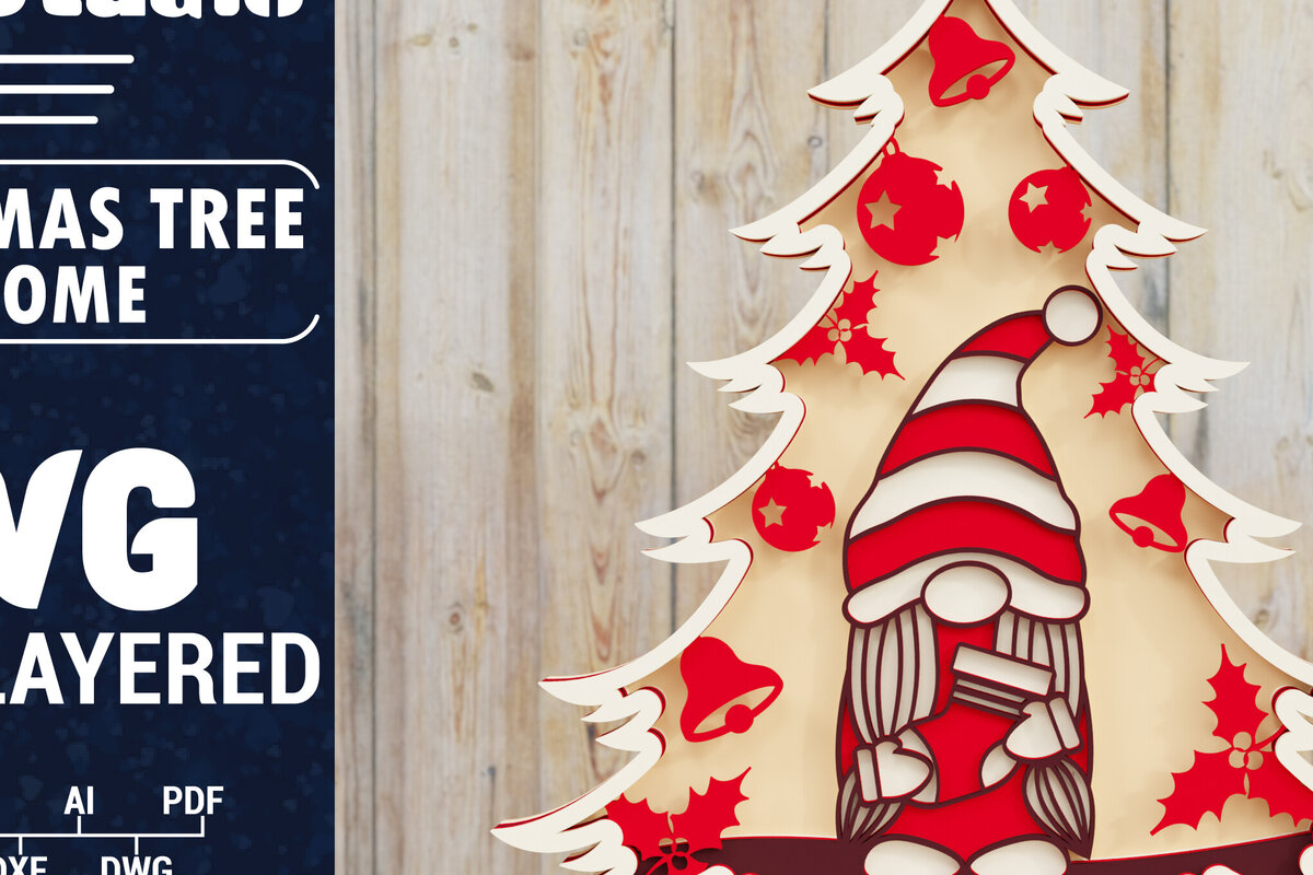 Intra απο ξύλο plywood  Χρώμα wenge 3mm-4mm πάχος - Χριστουγεννιάτικου Δέντρου Gnome PaperCut Δίασταση 1500x1500 cm INTRAFABR-103994872