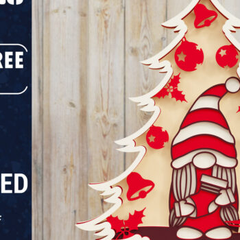 Intra απο ξύλο plywood  Χρώμα wenge 3mm-4mm πάχος - Χριστουγεννιάτικου Δέντρου Gnome PaperCut Δίασταση 1500x1500 cm INTRAFABR-79615041 - Image 1