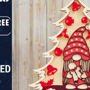 Intra απο ξύλο plywood  Χρώμα wenge 3mm-4mm πάχος - Χριστουγεννιάτικου Δέντρου Gnome PaperCut Δίασταση 1500x1500 cm INTRAFABR-103994763