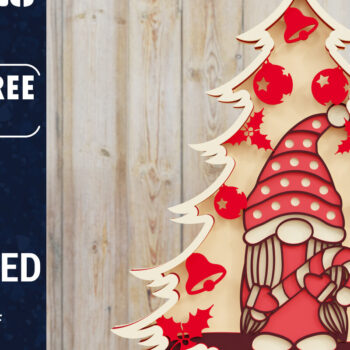 Intra απο ξύλο plywood  Χρώμα wenge 3mm-4mm πάχος - Χριστουγεννιάτικου Δέντρου Gnome PaperCut Δίασταση 1500x1500 cm INTRAFABR-103994697 - Image 1