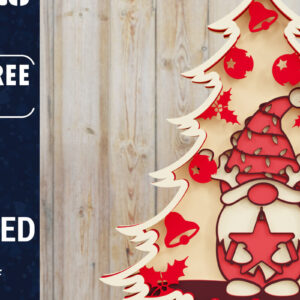 Intra απο ξύλο plywood  Χρώμα wenge 3mm-4mm πάχος - Χριστουγεννιάτικου Δέντρου Gnome PaperCut Δίασταση 1500x1500 cm INTRAFABR-104888335