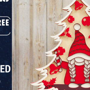 Intra απο ξύλο plywood  Χρώμα wenge 3mm-4mm πάχος - Χριστουγεννιάτικου Δέντρου Gnome PaperCut Δίασταση 1500x1500 cm INTRAFABR-104888550