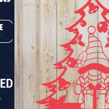 Intra απο ξύλο plywood  Χρώμα wenge 3mm-4mm πάχος - Χριστουγεννιάτικου Δέντρου Gnome PaperCut Δίασταση 1500x1500 cm INTRAFABR-104889037 - Image 1