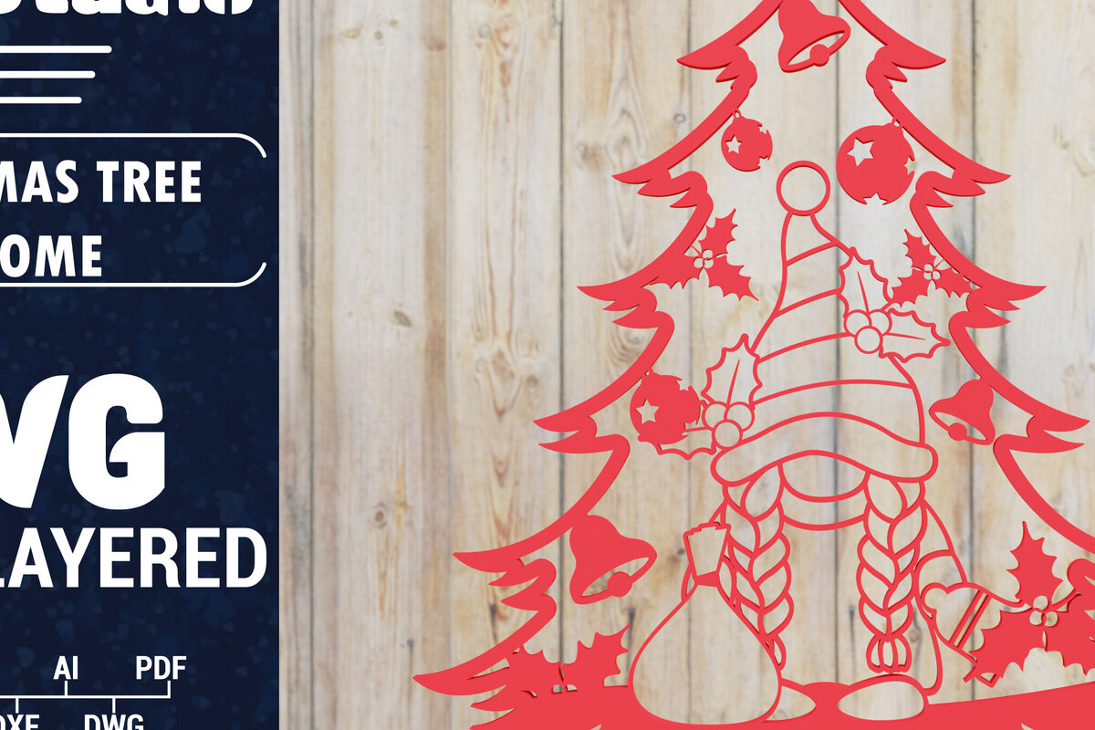 Intra απο ξύλο plywood  Χρώμα wenge 3mm-4mm πάχος - Χριστουγεννιάτικου Δέντρου Gnome PaperCut Δίασταση 1500x1500 cm INTRAFABR-104887936