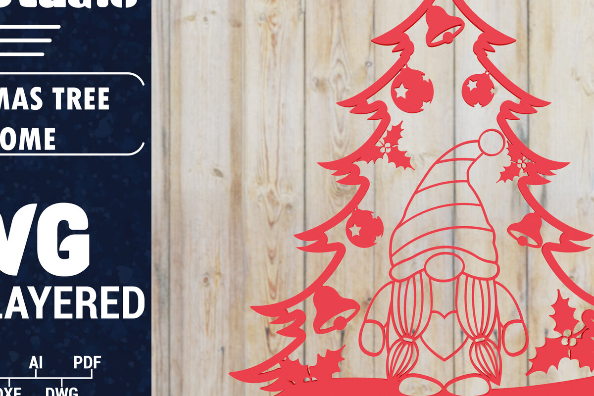 Intra απο ξύλο plywood  Χρώμα wenge 3mm-4mm πάχος - Χριστουγεννιάτικου Δέντρου Gnome PaperCut Δίασταση 1500x1500 cm INTRAFABR-101526943