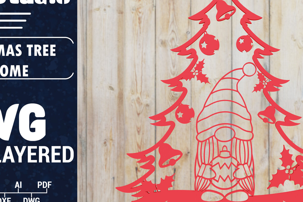 Intra απο ξύλο plywood  Χρώμα wenge 3mm-4mm πάχος - Χριστουγεννιάτικου Δέντρου Gnome PaperCut Δίασταση 1500x1500 cm INTRAFABR-77722774