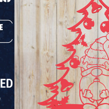 Intra απο ξύλο plywood  Χρώμα wenge 3mm-4mm πάχος - Χριστουγεννιάτικου Δέντρου Gnome PaperCut Δίασταση 1500x1500 cm INTRAFABR-77770935 - Image 1